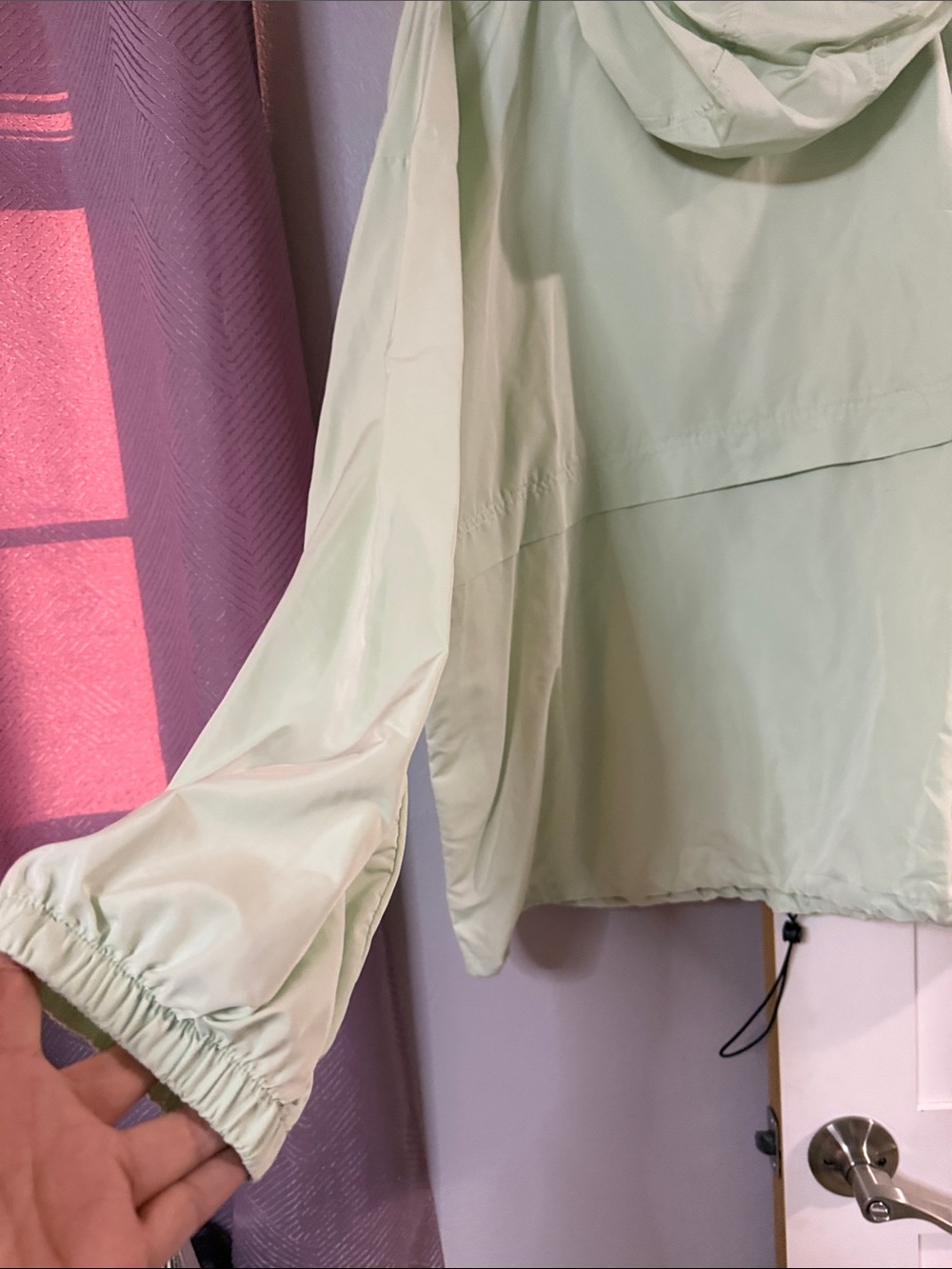 Chic Soul Pale Mint Hooded Anorak Pullover - Picture 3 of 7